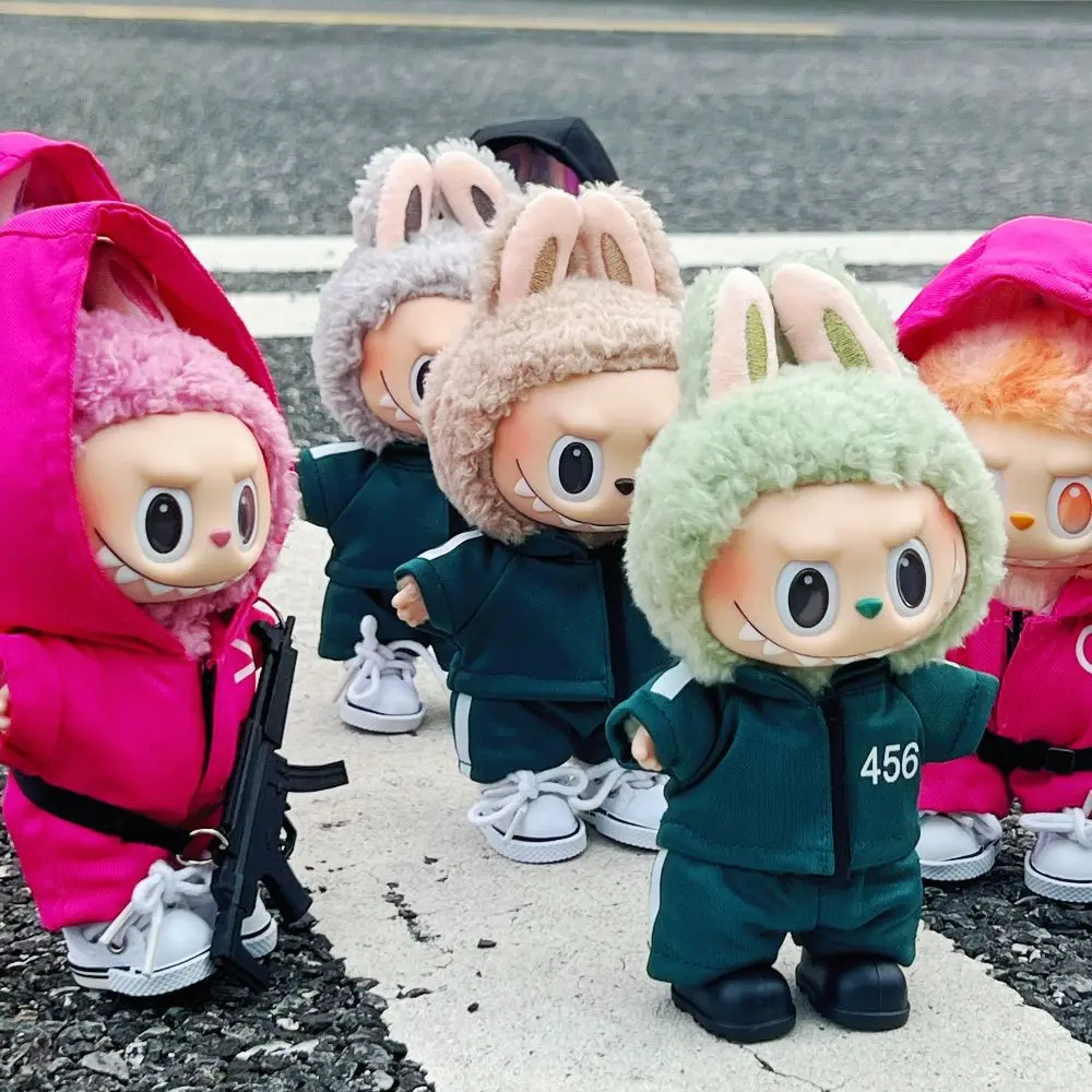 ملابس دمى ل 17 سنتيمتر Labubu معكرون سلسلة الفينيل دمية المأكولات البحرية لعبة سلسلة ملابس الاطفال الهدايا اكسسوارات المنظمون لباس غير رسمي