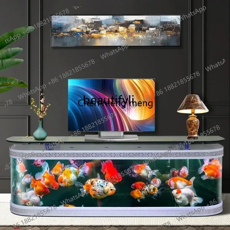 LHY26ss TV Cabinet Fish Tank Living Room Back Filter Small Ecological Filter Loop Change Water Integrated Aquarium