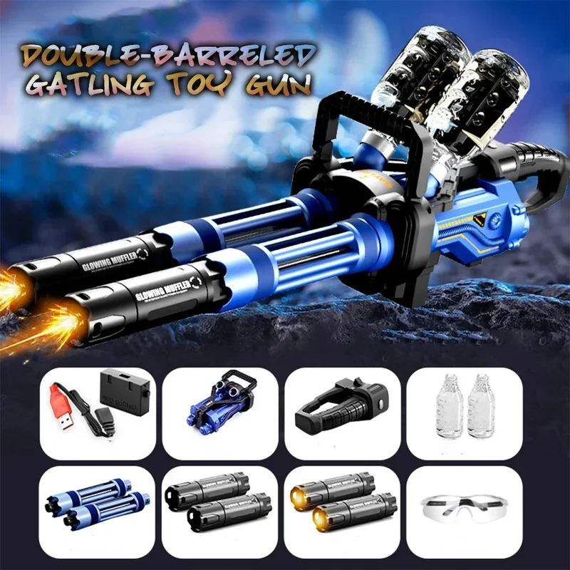 Gatling water bomb launcher toy Electric continuous transmission ball gun Gel ball blaster New Year Present Christmas Present