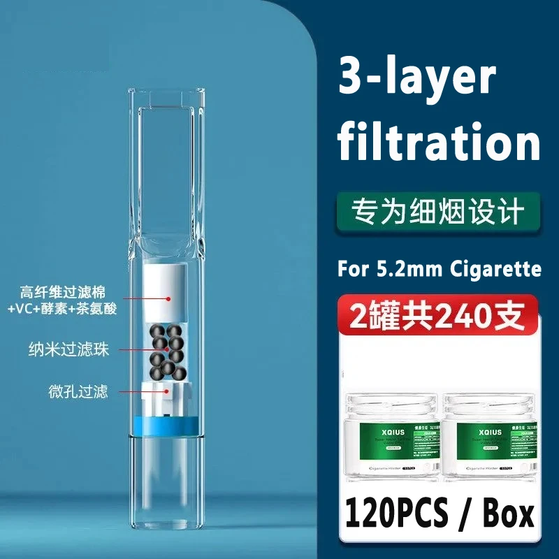 New Arrival Fit for 5.5/5.2 mm Slim Disposable Cigarette filter Microfilter Smoking Filters Mouthpiece Reduce Tar Tar Filtration