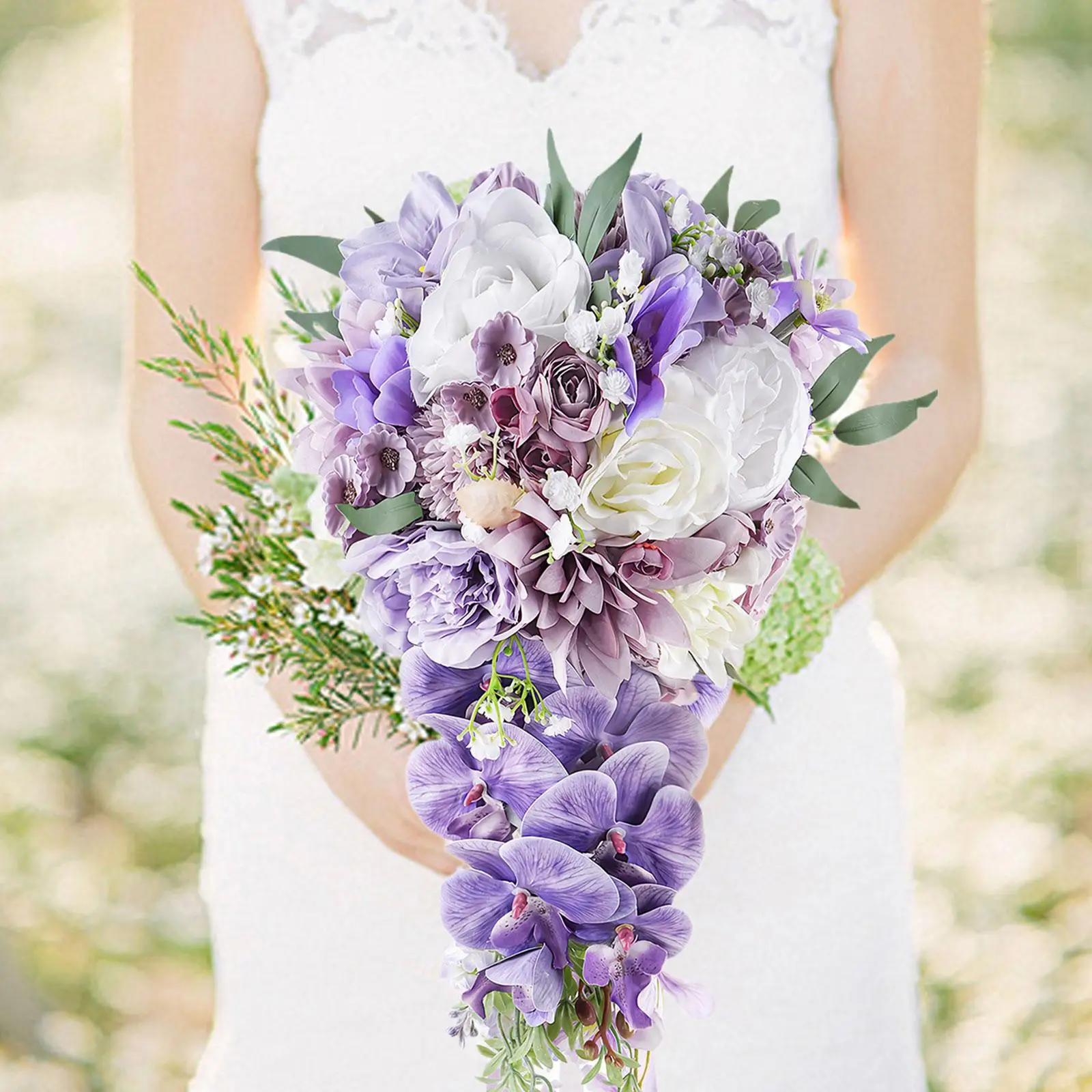 

Wedding Bouquet Photo Props Rustic Bridesmaid Fake Flower Bunch Tossing Bouquet Cascading Bouquet Waterfall Wedding Flower