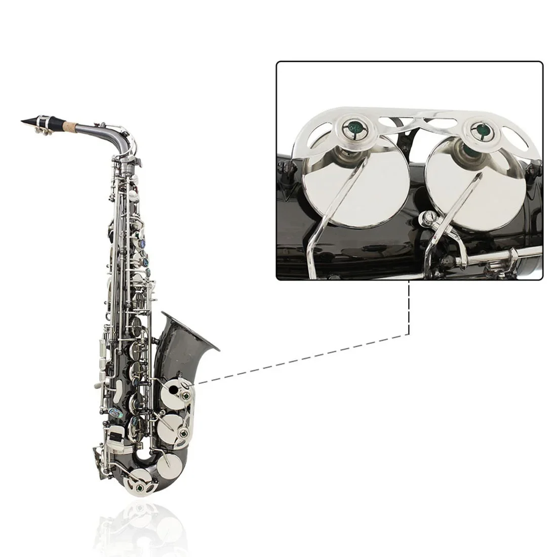 COLLECTION LEVEL Alto Saxophone E flat brass body Carved abalone shell keys Black nickel plated saxophone wind instrument