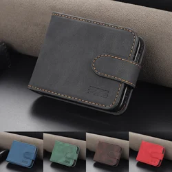 Leather Folding Flip 7 FE 6 5 4 Cases For Samsung Galaxy Z Flip5 5G Magnetic Protective Cards Solt Wallet Bag Business Cover