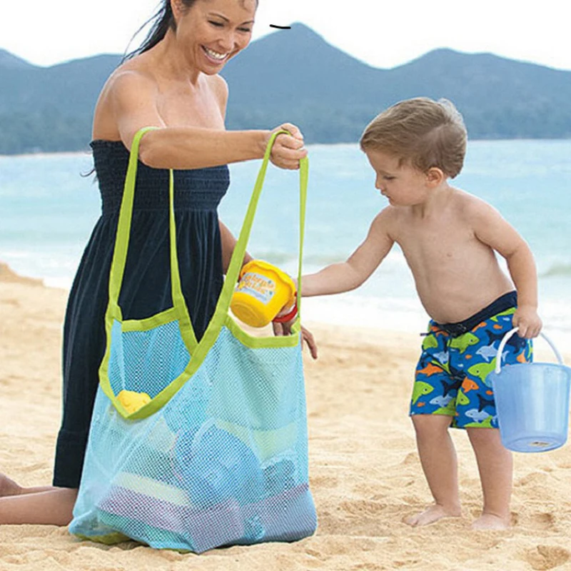 

Nylon Travel Shopping Children's Toy Mesh Storage Tote Foldable Outdoor Travel Sand Digging Tool Packaging Beach Bag