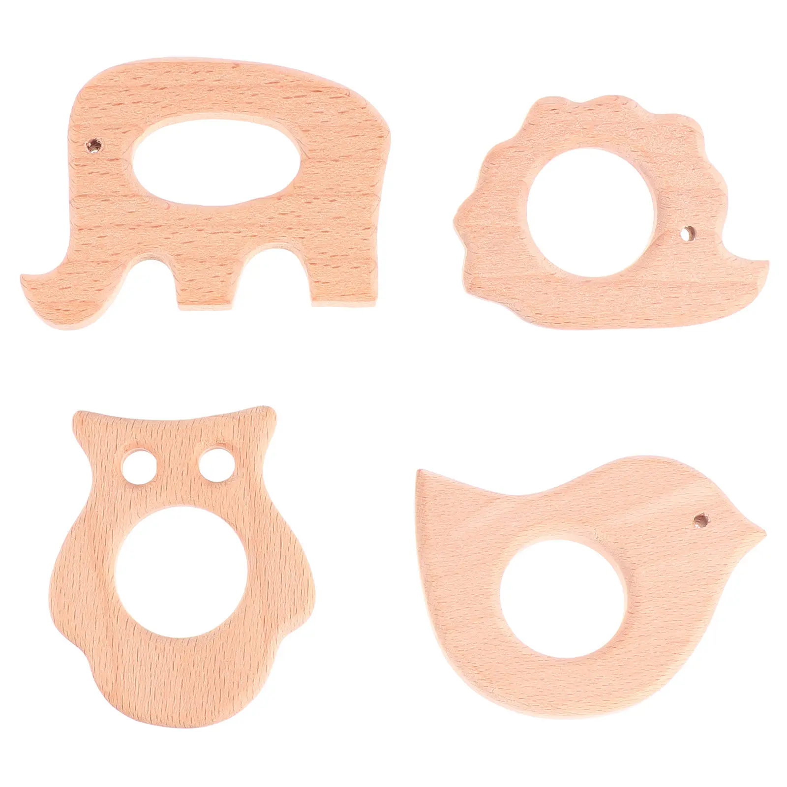 4Pcs Baby Teething Tool Wooden Molar Teether Refrigerator Sensory Stimulation Baby Molar Toy Teething Tool