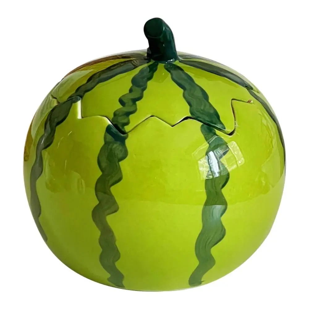 

High Beauty Cartoon Watermelon Bowl With Lid Large Capacity Salad Bowl Microwave Safe Eco-Friendly Ceramic Bowl Dormitory