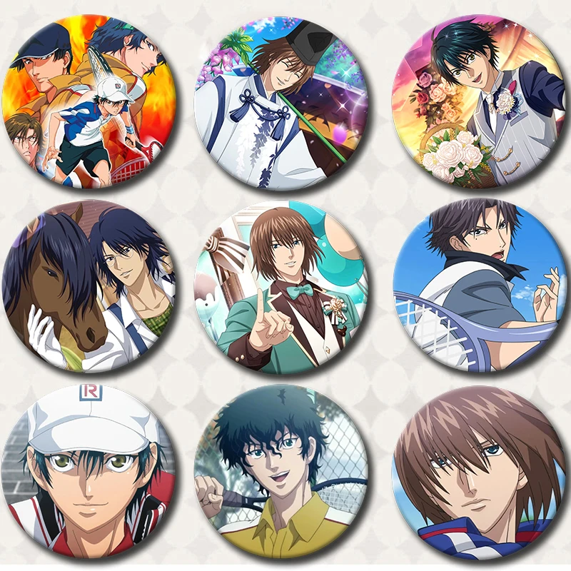 

Ryoma Echizen,Fuji Syusuke,Tezuka Kunimitsu,Seiichi Yukimura,Yanagi Renji Comics Brooches Cosplay Badge for Clothes Backpack Hat