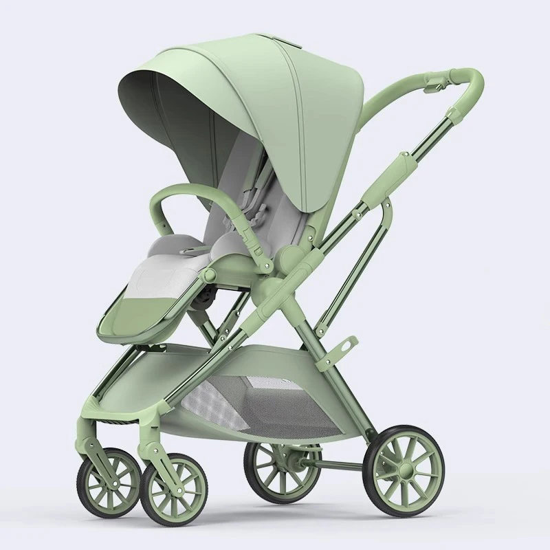 

Customizable Lightweight Folding Baby Stroller High View Two-Way Push 360 Degree PU Material for Travelers