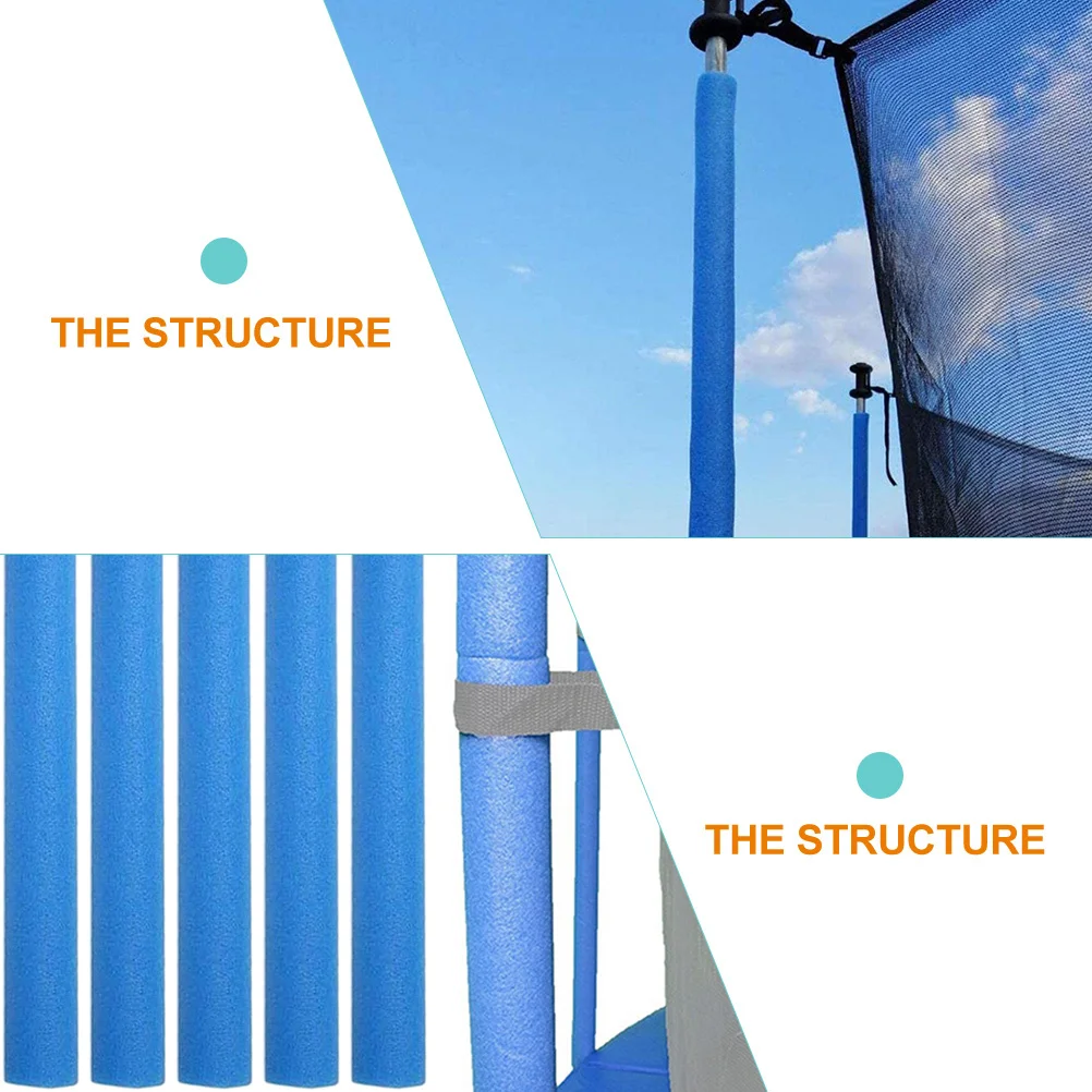 

5Pcs Trampoline Foam Pole Sleeves Impact Protection Bright Color Padding Covers for Playground Safe Jumping