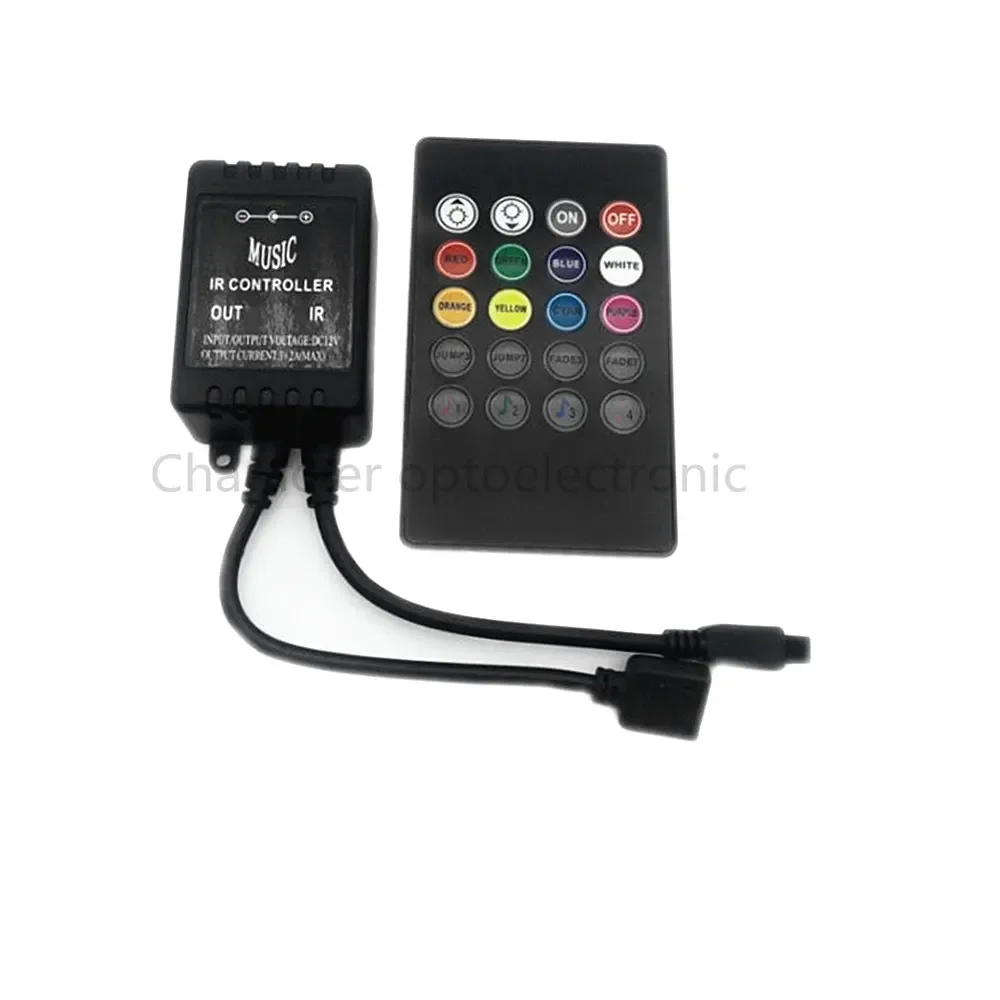 LED RGB Music Controller DC12-24V 6A  20 Key Sound Sensor IR Remote Controller For 5050 3528 RGB LED Strip