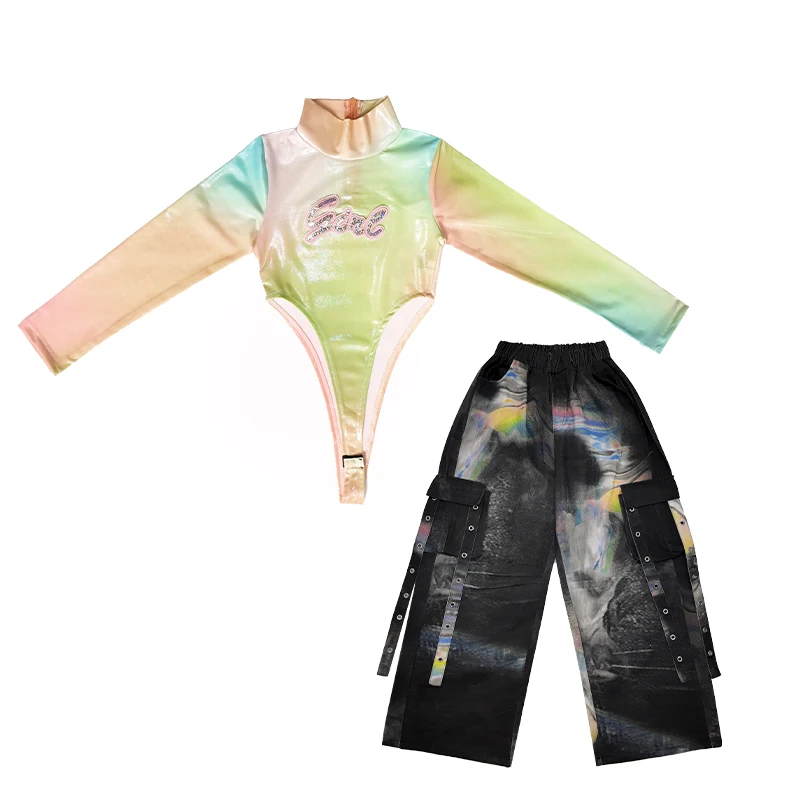 Kids Prestaties Hip Hop Kleding Street Wear Meisjes Jazzdans Kostuum Kinderen Ballroom Danswedstrijd Pakken XS10432