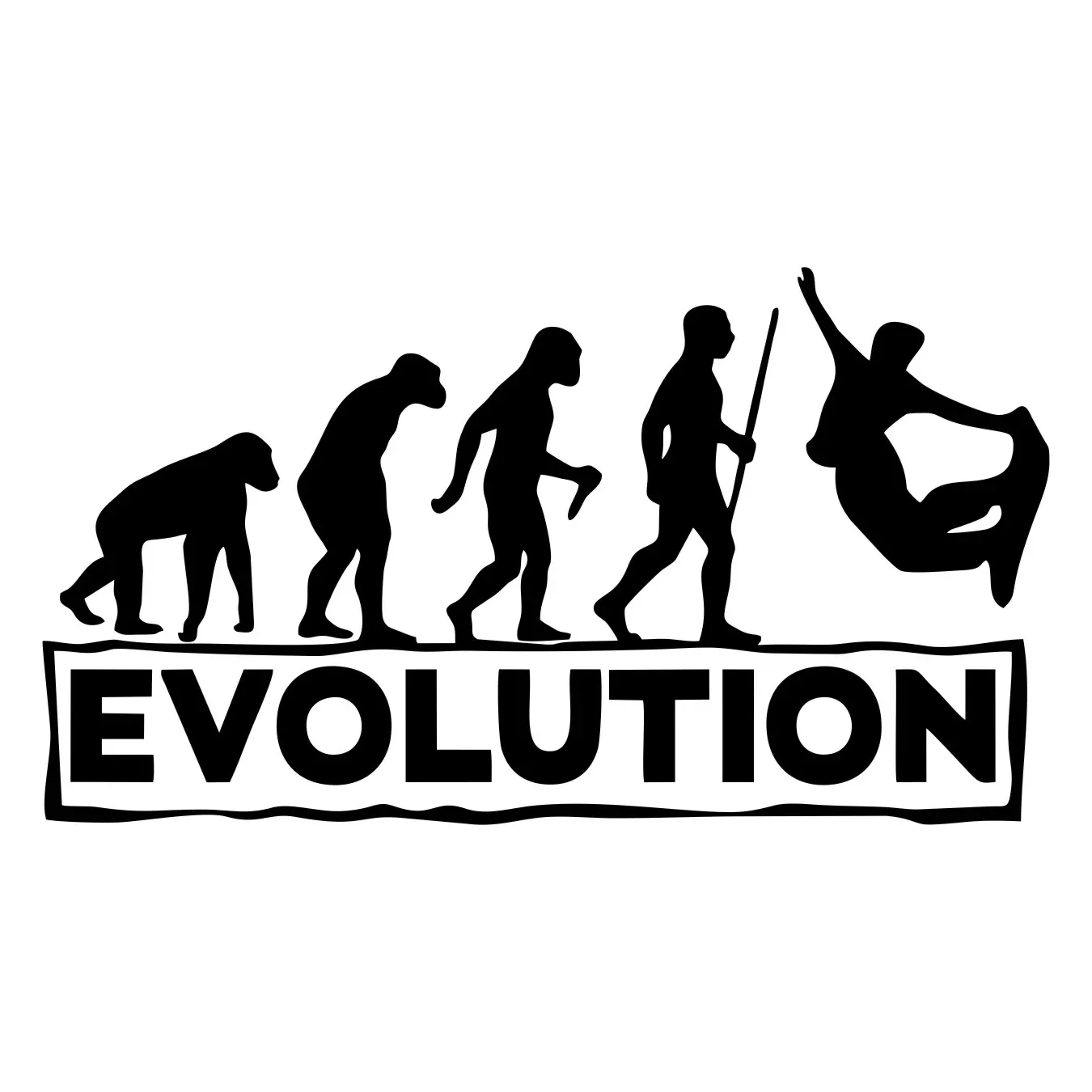 New Design Human Veneer Evolution Extreme Sports Silhouette Vinyl Car Bumper Scratch Sticker Decorative Sticker, 13cm