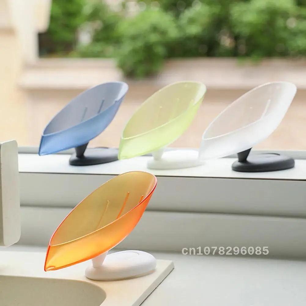 

Leaf Shape Soap Holder, Shower Soap Box Dish, Vertical Punch-Free Suction Cup, Rotatable Shelf, Storage Tray, Bathroom Accessori