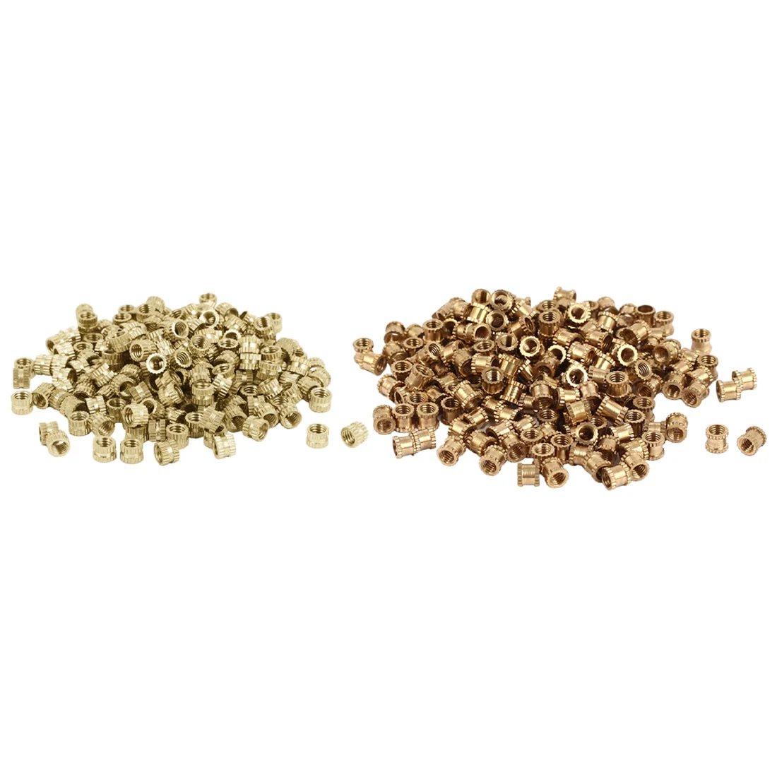 A02F-100PCS M3 X 3Mm Binnendraad Messing Gekartelde Schroefdraad Insert Inbedding Noten & 100PCS M2 X 3Mm