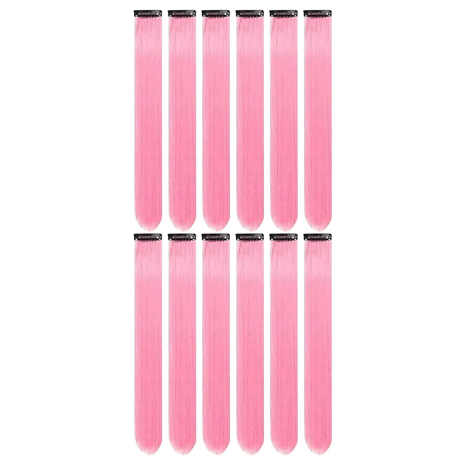 

12 шт., зажим для наращивания волос, 22-дюймовые цветные наращивание волос, вечерние блики, длинные прямые синтетические шиньоны для женщин