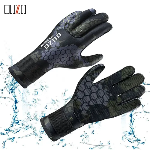 Guantes de buceo de neopreno de 3MM, resistentes a camuflaje, cálidos, antideslizantes, resistentes al desgaste, para natación y esnórquel, para pescar