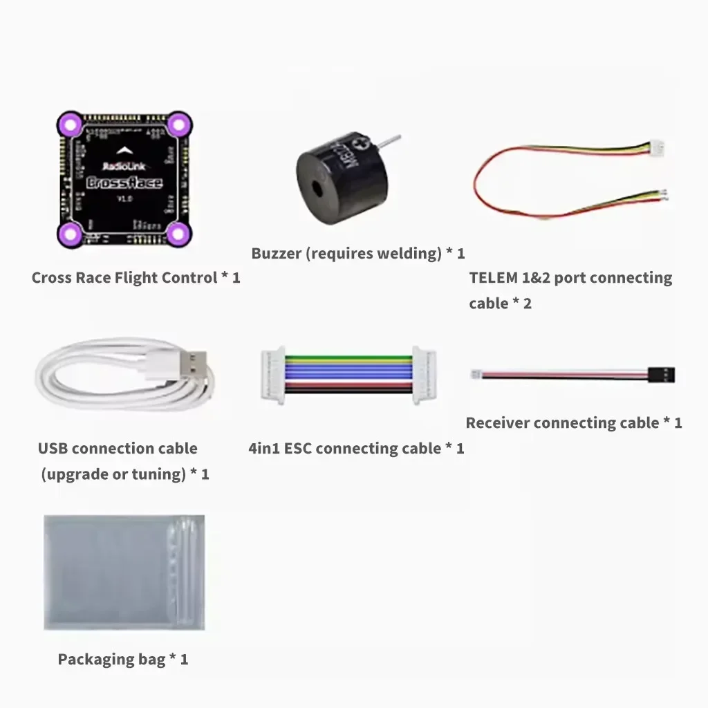 Radiolink 크로스 레이스 비행 컨트롤러, 12CH 출력 OSD 통합, 4-in-1 ESC 플러그 앤 플레이 및 2-8 축 멀티로터 호환