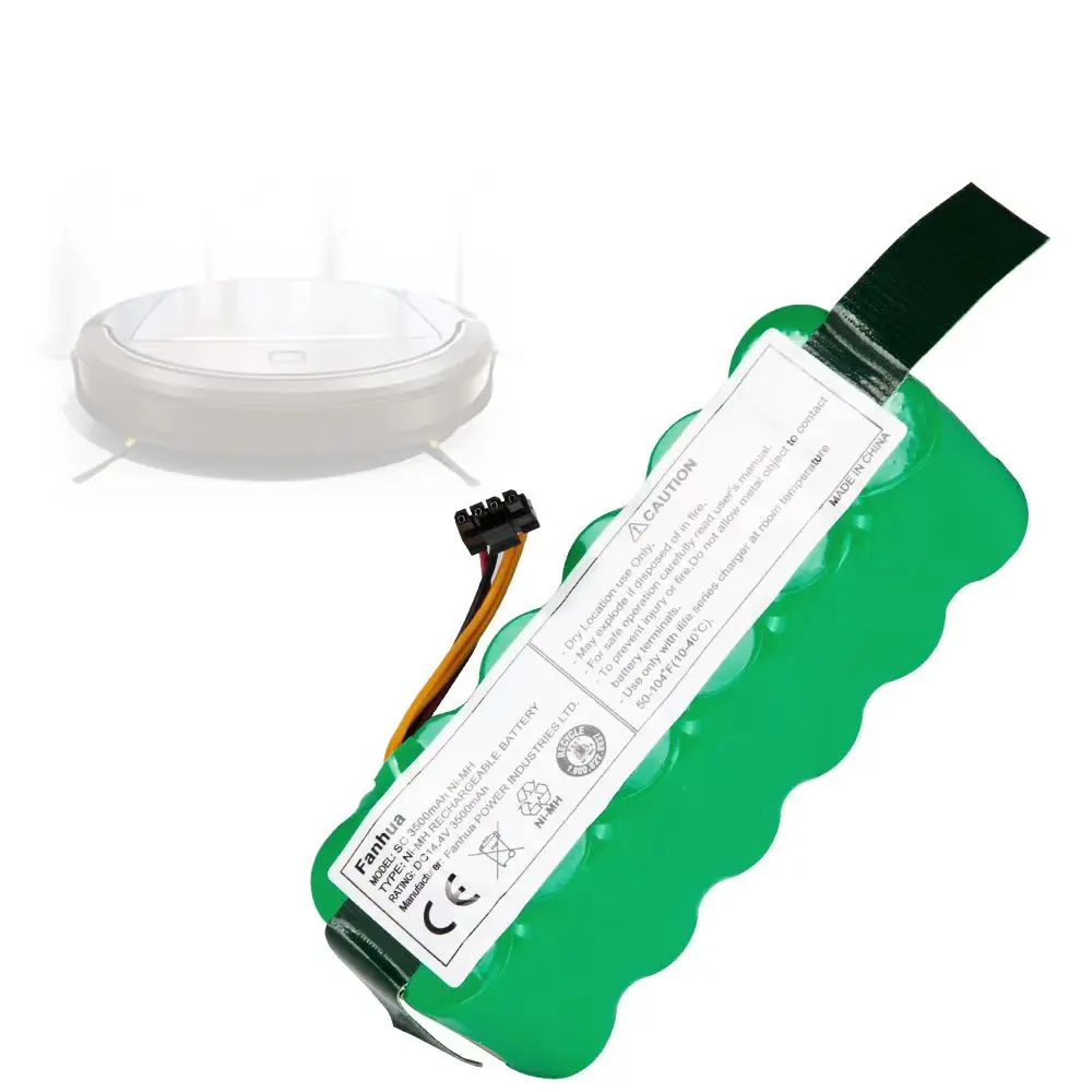 14.4V Ni-Mh Battery Compatible with AMIBOT, ARIETE BRICIOLA, DIBEA, HAIER, MIDEA, PROFIMASTER, LP43SC2000P X500 Vacuum Cleaner