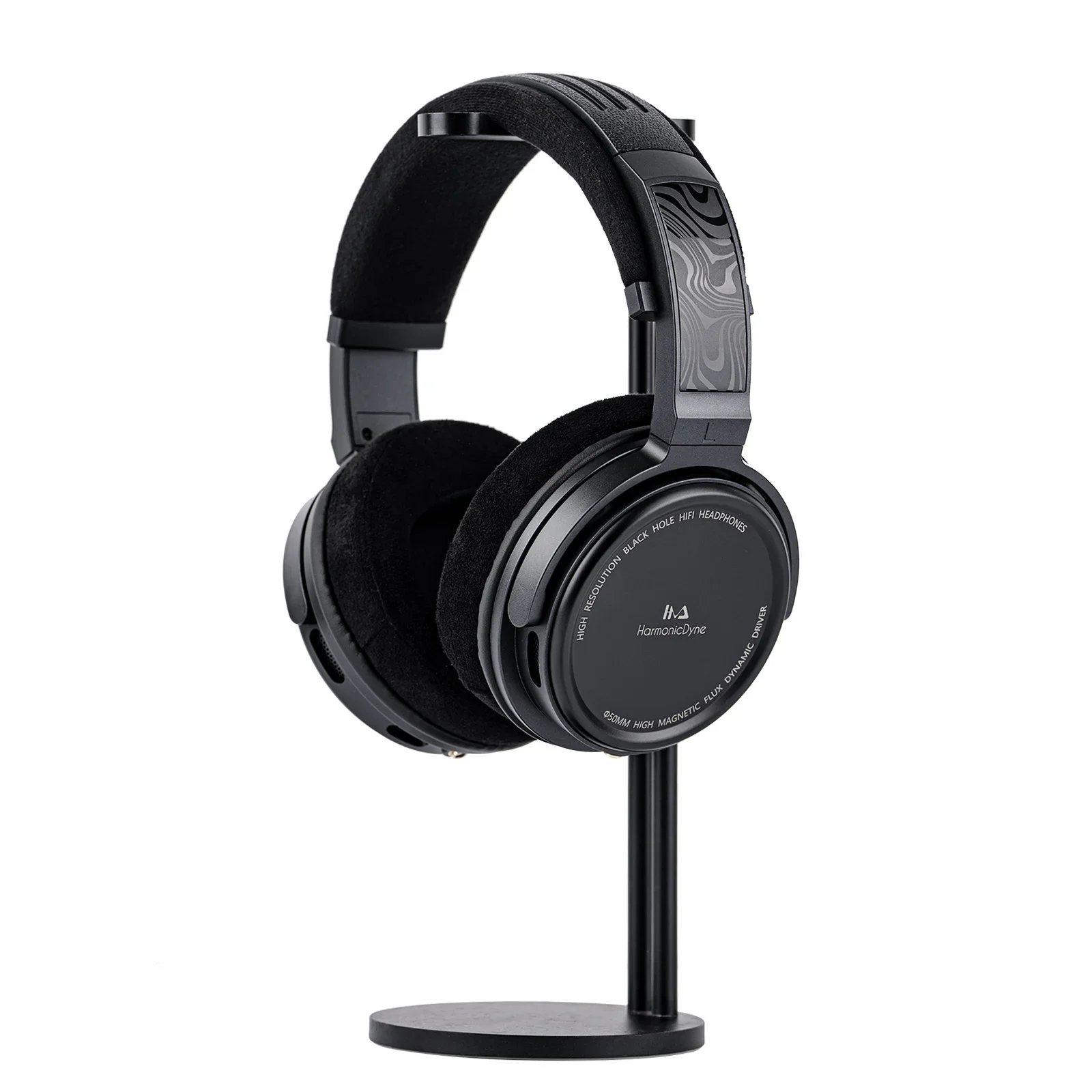 سماعات هارمونيك داين ذات الفتحة السوداء المريحة 50 مم ذات السائق الديناميكي شبه مفتوحة مع كابل نحاسي خالي من الأكسجين لعشاق الصوت