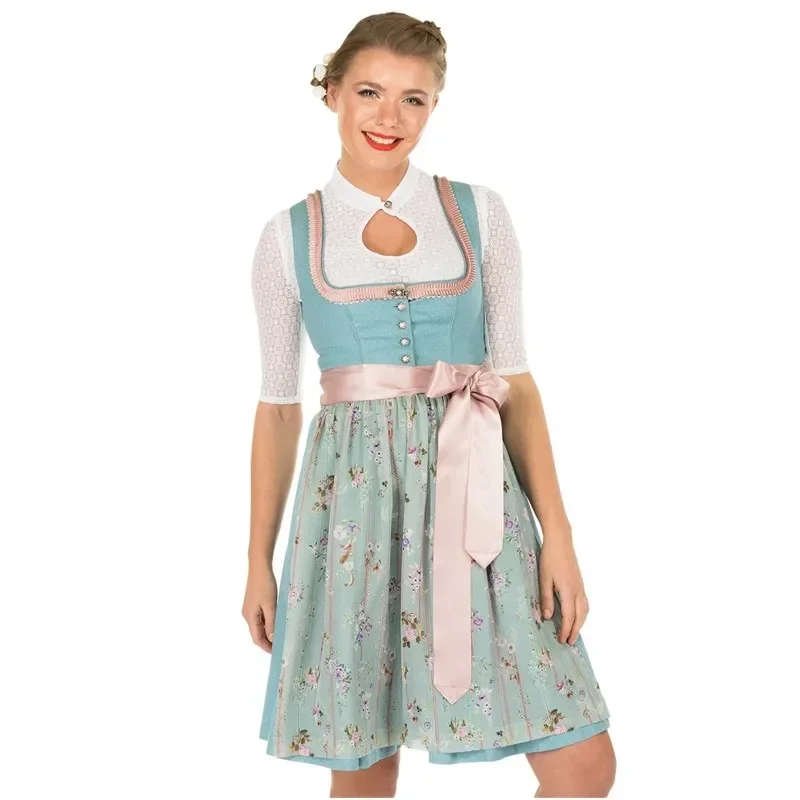 Germany Oktoberfest Beer Girl Dirndl Dress Bavarian Traditional Party Beer Maid Wench Cosplay Costume