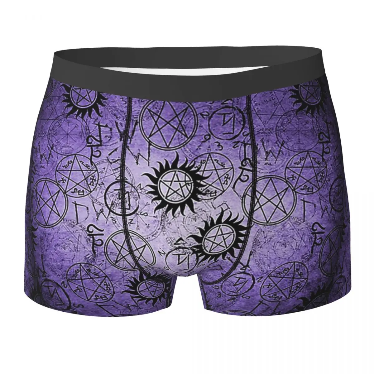 Boxer Underpants Shorts Supernatural Purple Panties Men's Comfortable Underwear for Homme Man Boyfriend Gifts