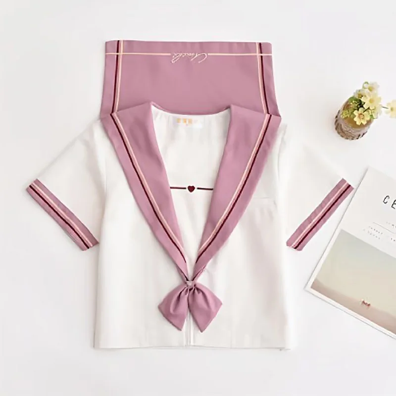 Japanese Pink JK Uniforms College Middle School Students Sailor Uniforms School JK Uniforms Anime cosplay Students Clothes