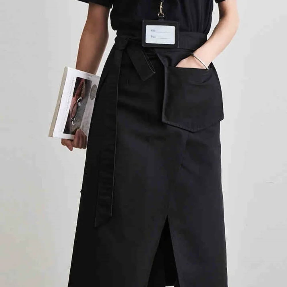 

Stylish Fashionable Waterproof Apron Adjustable Cotton Kitchen Apron Antifouling Breathable Dining Apron Home