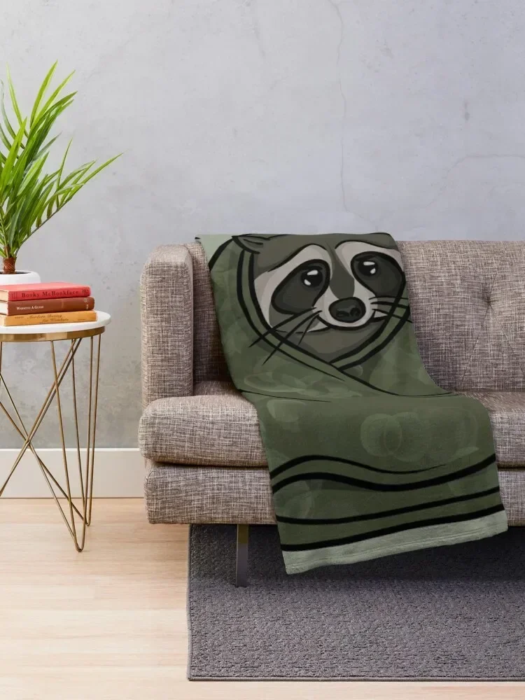 Introvert Raccoon Throw Blanket wednesday Sofa Soft Plaid Blankets