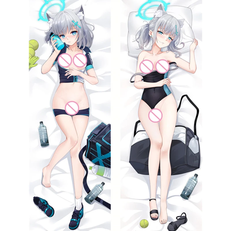 Anime Decorating Pillow Case Blue Archive Sunaookami Shiroko Double Side Print Pillowcase Hugging Body Cushion Cover Otaku Waifu