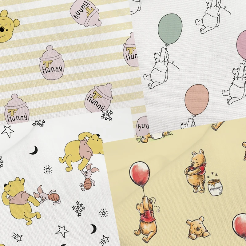 45X145cm cartoon Winnie the pooh tigger Eeyore Print Polyester cotton fabric sewing DIY cloth Material Handmade F3416