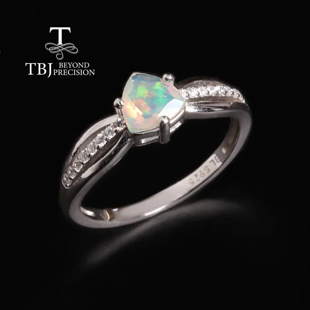 

Elegant Natural Ethiopia Opal Ring 925 Sterling Silver fine jewelry natural gemstones Exquisite Gift for Women