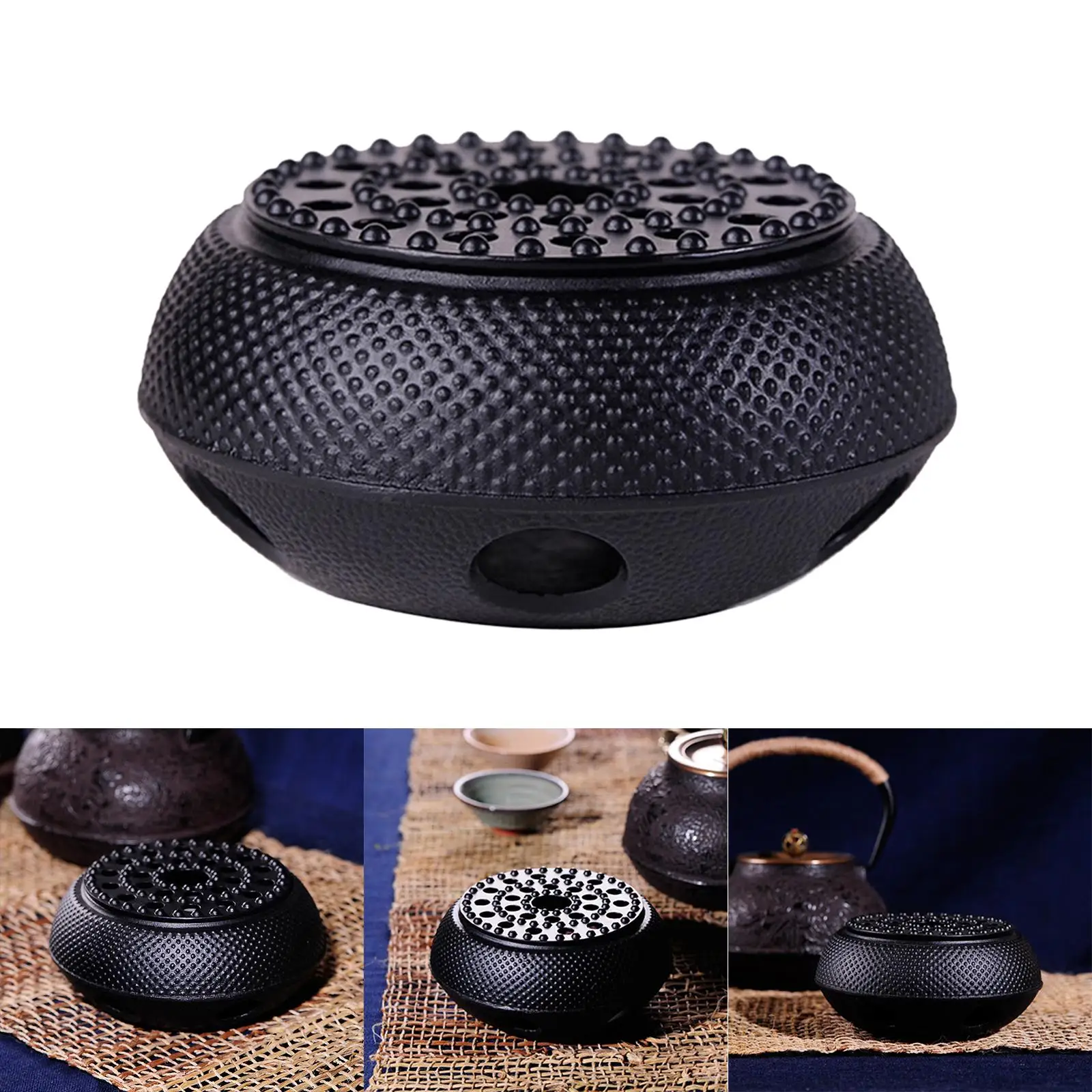 Small Dot Cast Iron Teapot Warmer Candle Insulation Stove Alcohol Heating Base Stove for Glass Ceramic Iron Teapot