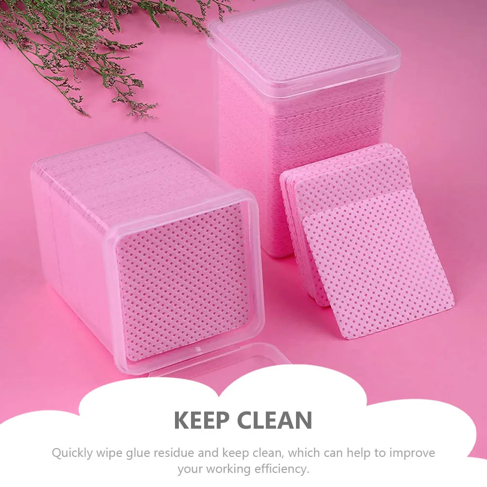 800 Stuks Wimper Extension Lijm Fles Poetsdoeken Premium Katoen Geweven Doekjes Schoon Veeg Lash Extension Remover Salon Gebruik