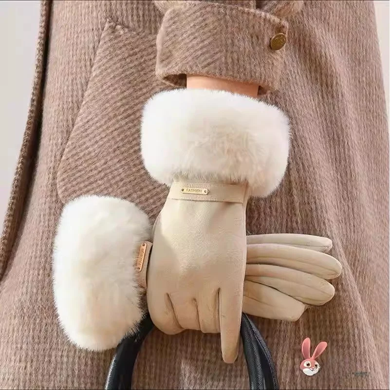 

Утепленные зимние перчатки для женщин, морозостойкие, с сенсорным экраном, для вождения, ветрозащитные, для езды на велосипеде, для работы с автомобилем