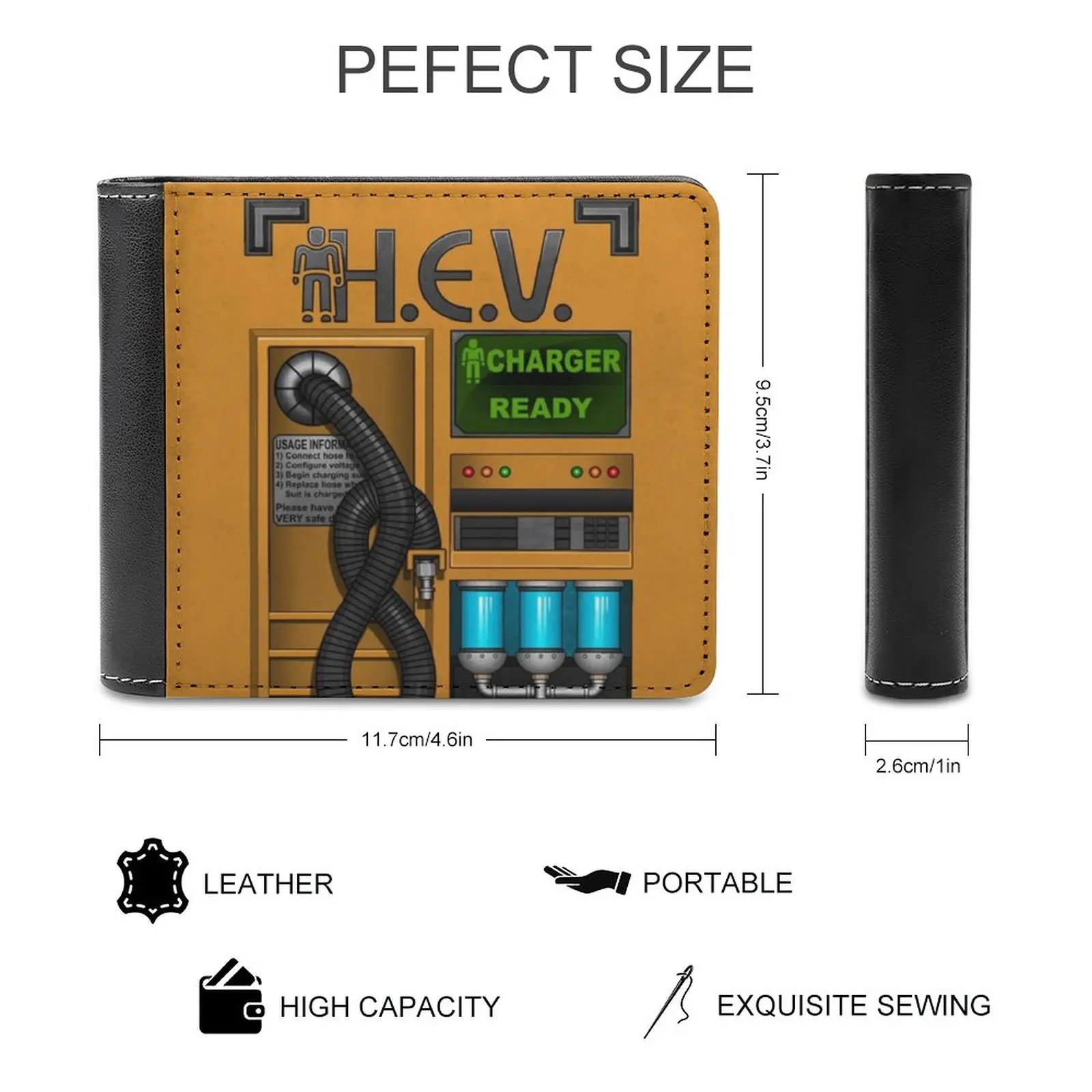 Half Life-Hev Charger New Men Wallets Pu Leather Men Purse High Quality Male Wallet Hev Charger Hev Suit Half Life Halflife