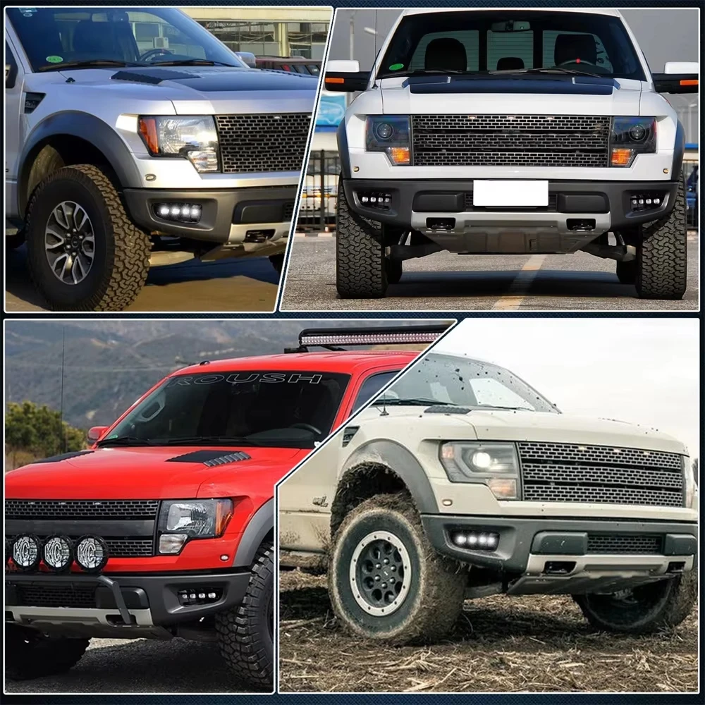 

XY 2PCS Daytime Running Lights For Ford Raptor SVT F150 2009 2010 2011 2012 2013 2014 DRL LED Fog Lamp Yellow Turn Signal Light