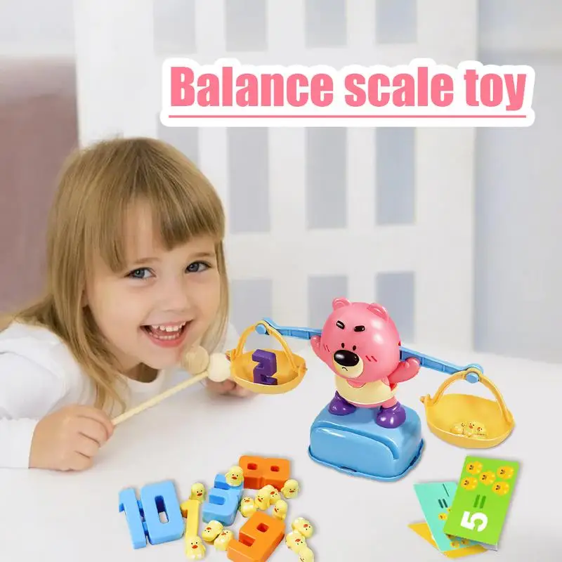 Bear Scale Toy Cartoon 12 Ducks Funny Bear Balance Math Game Educational Counting Toys Learning Number Counting Toy For 3 Year