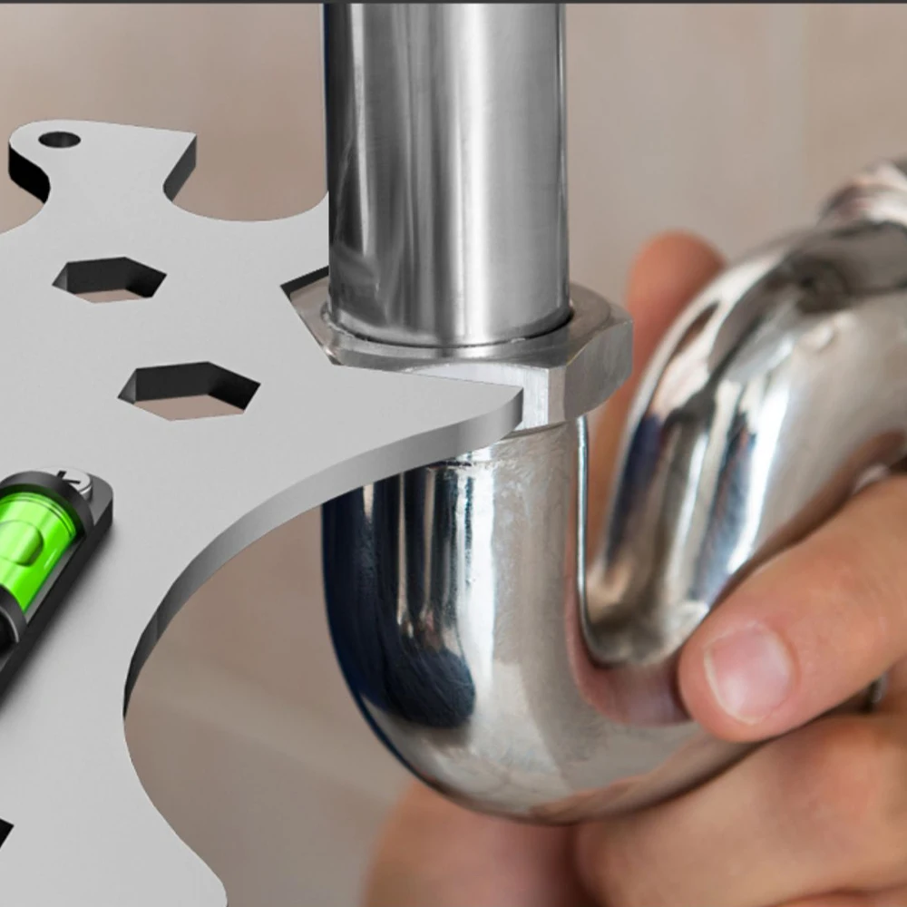 Multifunctional Wrench Bend Angle Leveling Wrench Shower Faucet Universal Repair Wrench Bathroom Installation and Maintenance