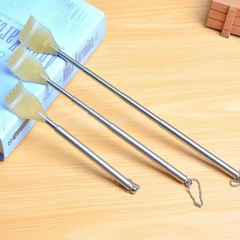 2Pcs/set Stainless Steel Back Scratchers Hangable Long Handle Itch Scratching Four Section Expansion Hand Grip Massage Tools