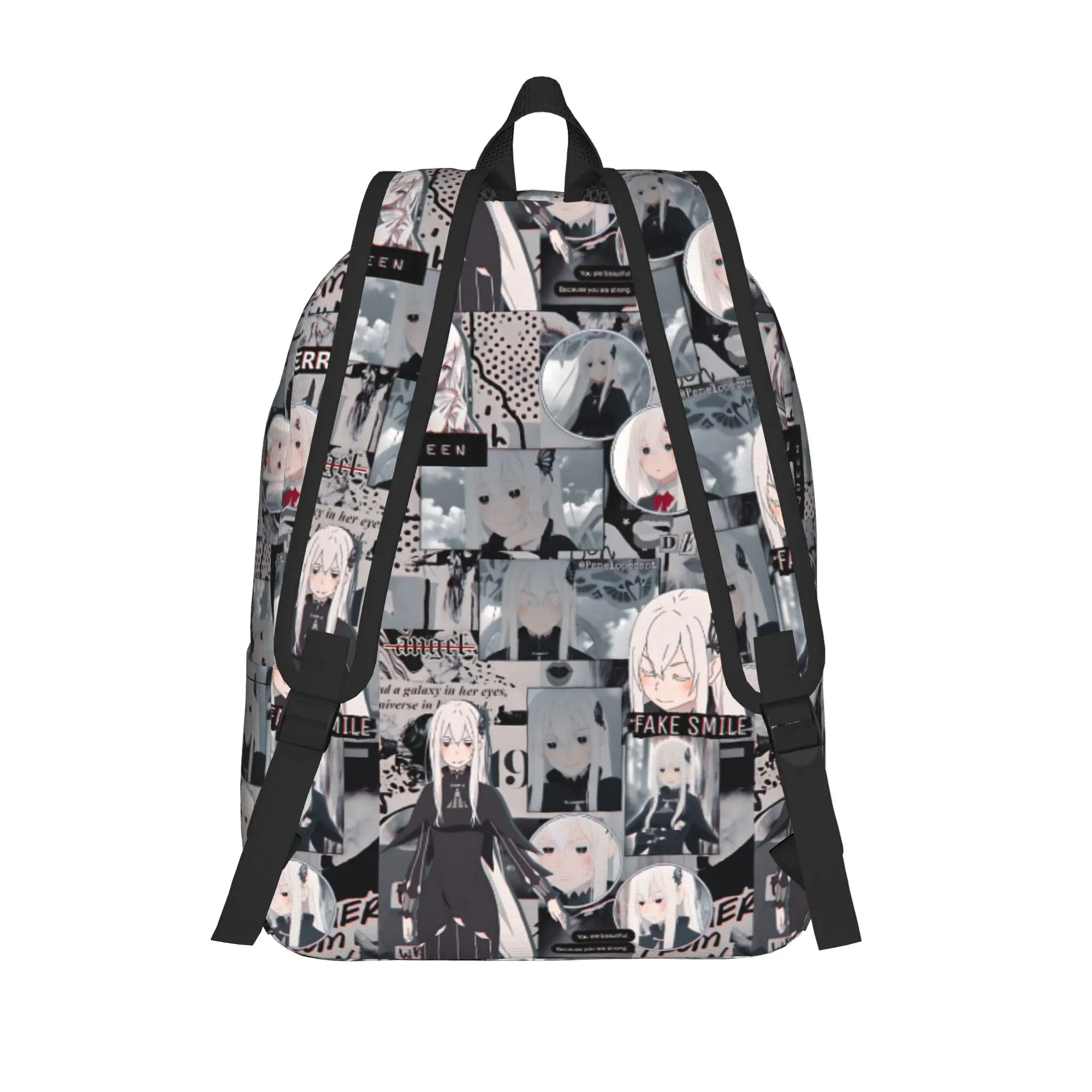 Fashion Re ZERO Anime Echidna Backpack  Mochilas Dual-Use High School Retro Washable Rucksack