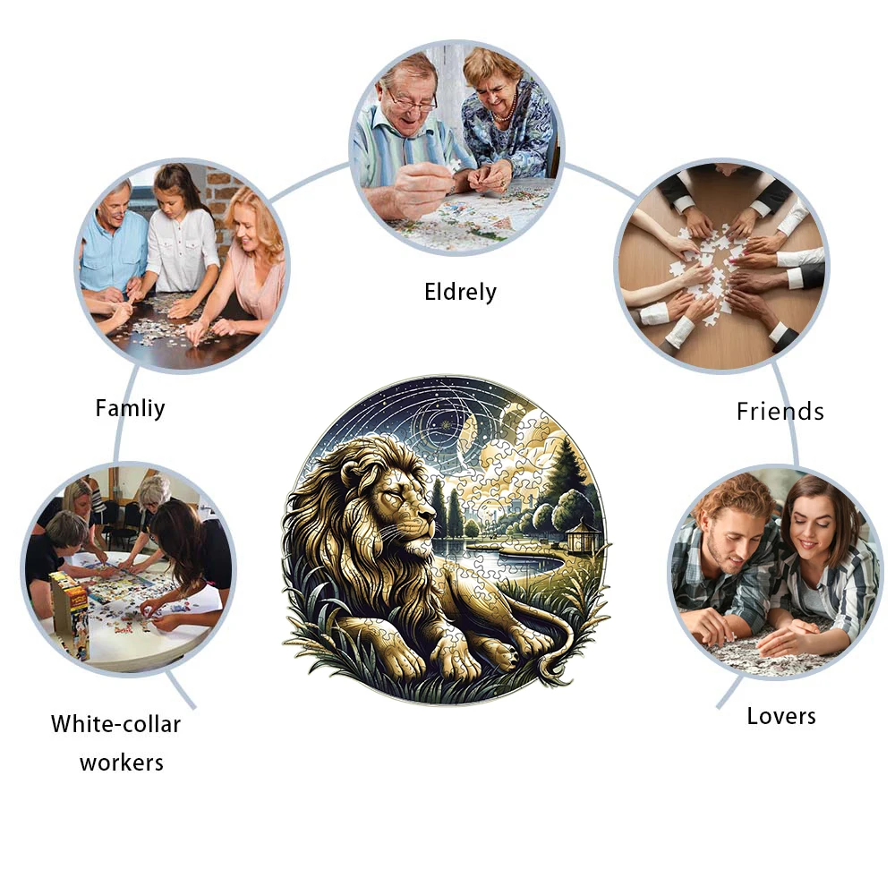 خط الألغاز الخشبية بانوراما للبالغين ، قطع فريدة من نوعها على شكل لعبة الأسرة ، هدية عيد الميلاد ، ديكور المنزل