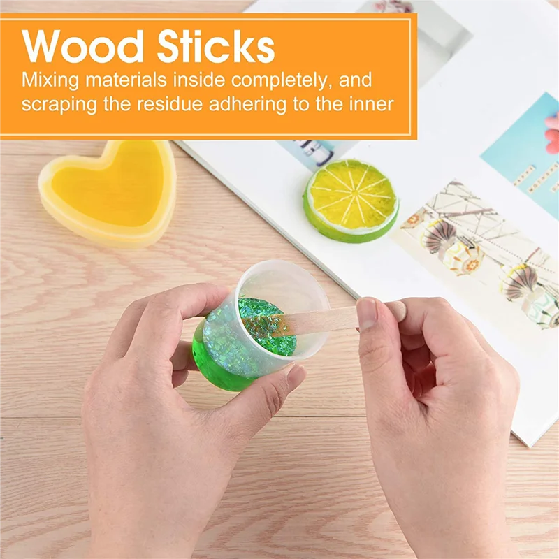 Abjs 100 pacote 60ml/2oz copos graduados de plástico copos de escala transparente copos de mistura epóxi transparente com 100 peças varas de agitação