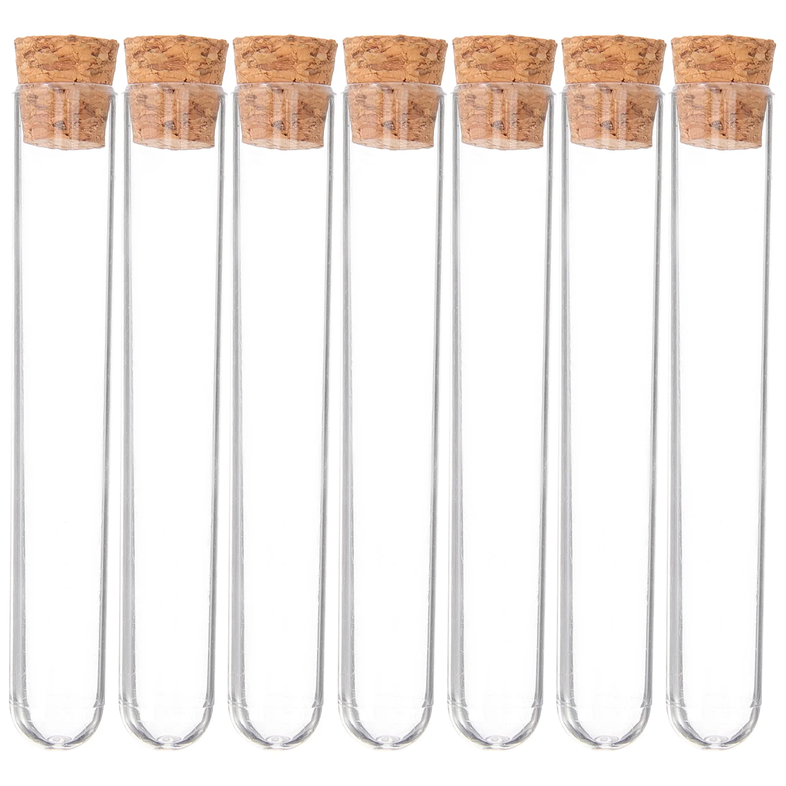 30PCS Clear Test Tubes with Cork Stoppers Plastic Test Bottle Storage Bottle for Scientific Experiments