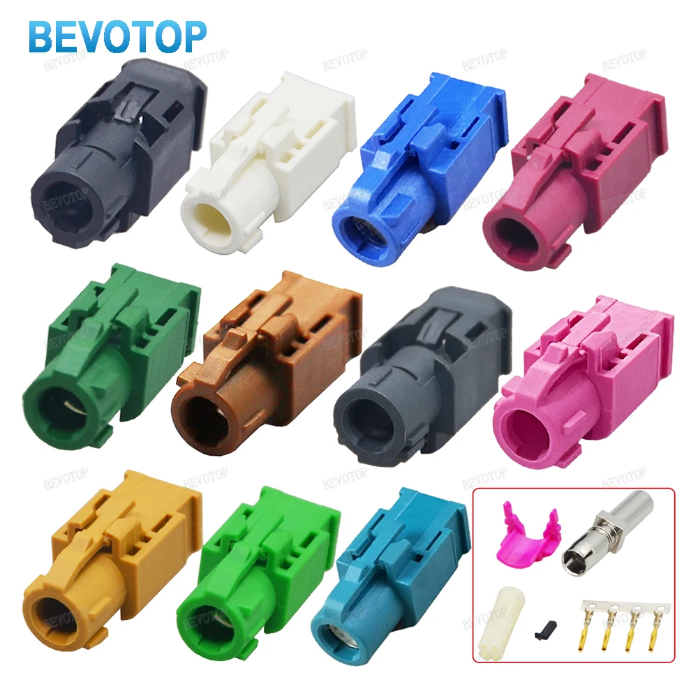 10Pcs/Lot HSD LVDS 4 Pin Connector Code A/B/C/D/E/F/G/H/K/L/Z Female Jack Straight Crimp for 535 4 Core HSD LVDS Cable