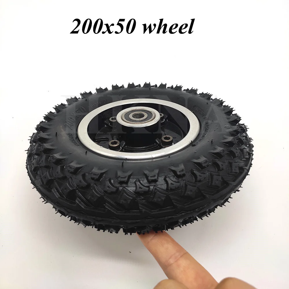 200x50 Wheel Off-road Tire for Electric Scooter Razor E100 E150 E200 Espark Crazy Cart Scooters 8 Inch Antiskid Tire Wheel Parts