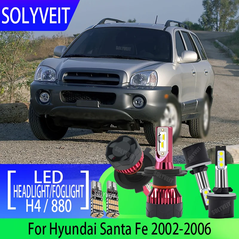 

H4/9003 880 LED Car Headlight Foglamp Long Lifesoan Over 60000hrs Use Time FOR Hyundai Santa Fe 2002 2003 2004 2005 2006