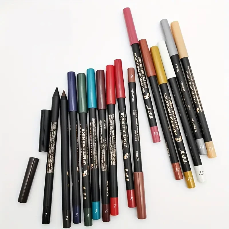 15 Colors Eyeliner Pencil , Multipurpose For Lip Liner Eyelid Eyeshadow Pencil, Waterproof Smudge Proof Pearly Eyeliner Gel Pen