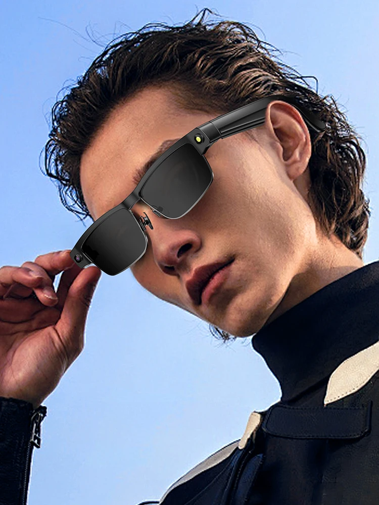 AI 스마트 안경 음성 보조 카메라 안경 내장 마이크 및 스피커 사무실 음악용 오디오 안경 통화 응답