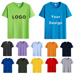 180g Cotton T Shirt Print Logo Custom Name Men Women Summer Design Photo Embroidery Company Advertising Team Activities Diy