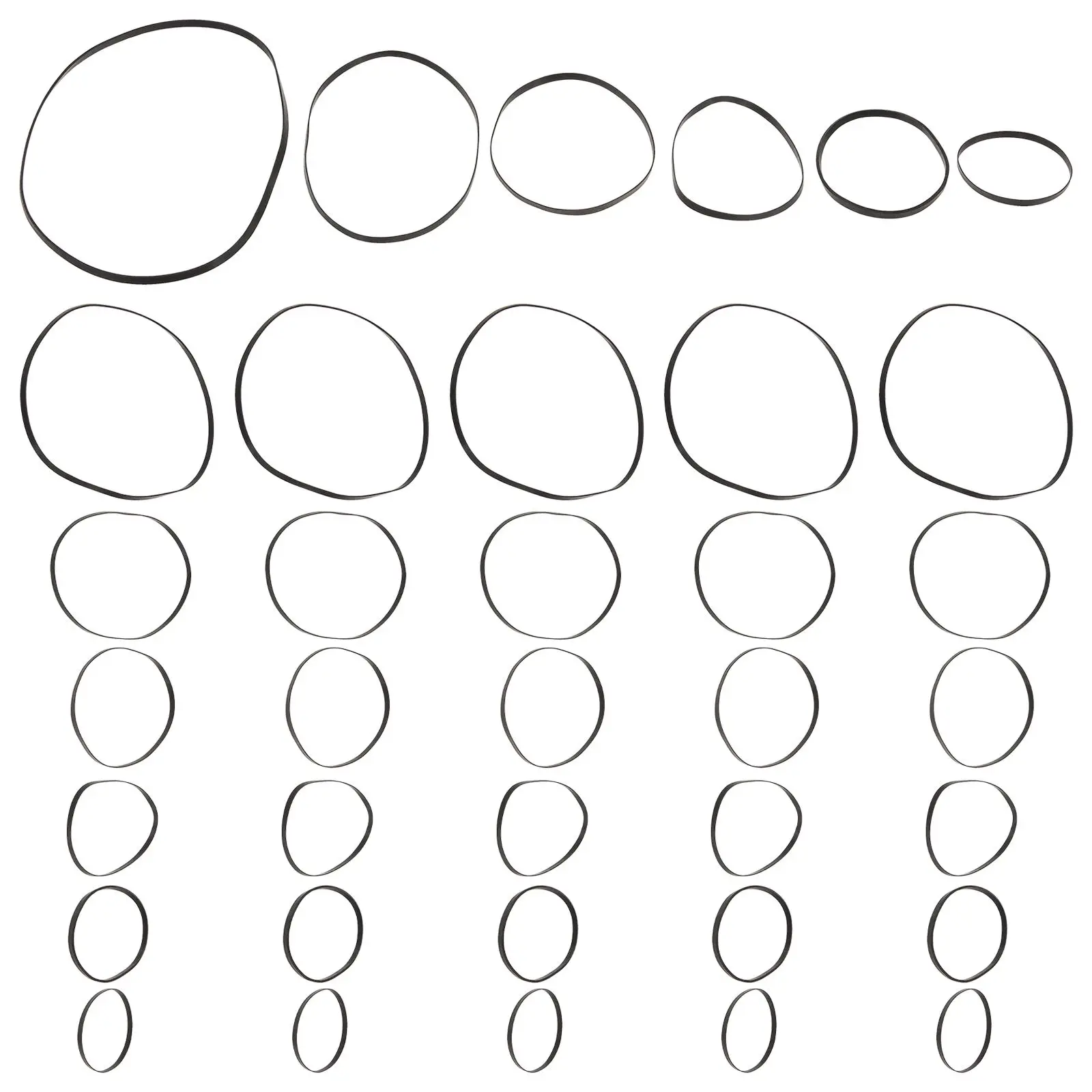 50 stks Cassette Machine Riem voor Recorders DVD Drive Video Machine Rubberen Riem Flexibele Reparatieset Onderhoud